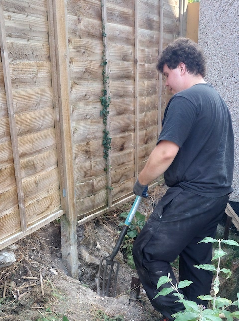 Digging out Post hole